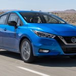 2020-Nissan-Versa-SR-front-three-quarter-in-motion