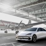 Hyundai-Ioniq-6-with-a-cool-old-plane
