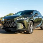 2023-Lexus-RX-350h-Premium-action-Nori-Green