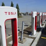 Tesla Supercharger, Location unknown, June 30, 2018.