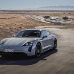 2022-Porsche-Taycan-GTS-action-three-quarter